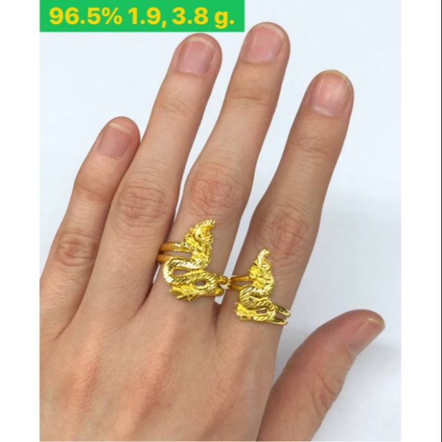 แหวนทองคำแท้ 96.5% น้ำหนักครึ่งสลึง ลายพญานาคราช สวยมากๆ