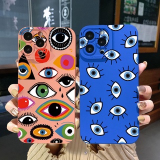 เคสโทรศัพท์มือถือ ขอบสี่เหลี่ยม ลายตาชั่วร้าย สําหรับ Samsung Galaxy A33 A53 A73 5G A32 A52S A72 A31 A41 A71