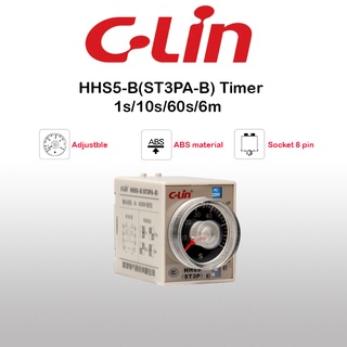 ทามเมอร์ ไทม์เมอร์ ON Delay ปรับหน่วยได้ 0.1s-1s/10s/60s/6min รุ่น HHS5-B (ST3PA-B) ขนาด 41*55*84mm. "C-LIN"