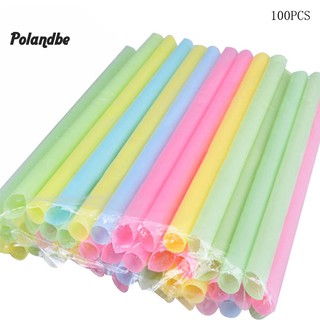 ●Po หลอดดูดน้ําผลไม้ ชานม ไข่มุก แบบใช้แล้วทิ้ง หลากสี 100 ชิ้น