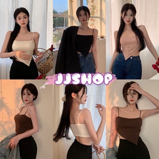 JJ Shop​💜​พร้อมส่ง เสื้อสายเดี่ยวไหมพรม มีฟองน้ำกับไม่มีฟองน้ำผ้านิมมากใส่กำลังมาแรง "FY1332/6943" -N