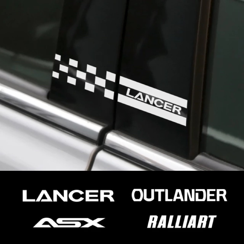 K408 รถหน้าต่าง B เสา Auto คอลัมน์สติกเกอร์ Decals สําหรับ Mitsubishi Lancer EX Outlander ASX L200 R
