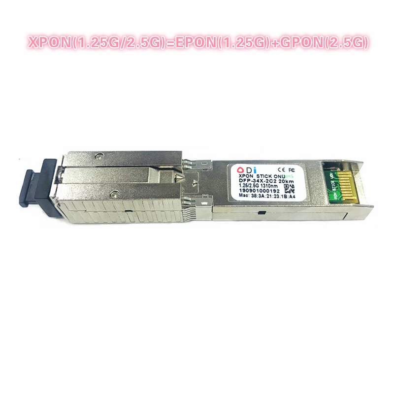 E/GXPON SFP ONU Stick พร้อมขั้วต่อ MAC SC DDM pon โมดูล 1490/1330nm 1.25/2.5G XPON/EPON/GPON( 1.244G