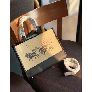 New arrival!! COACH LUNAR NEW YEAR DEMPSEY CARRYALL IN SIGNATURE WITH OX AND CARRIAGE