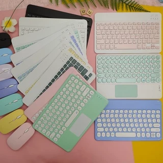 【คีย์บอร์ดไทย / เมาส์ไร้สาย】ใช้ได้กับโทรศัพท์มือถือ แท็บเล็ต คอมพิวเตอร์ Wireless Bluetooth keyboard แป้นพิมพ์ทัชแพด RGB