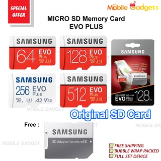 การ์ดหน่วยความจํา Samsung Micro SDHC Evo Plus Class 10 พร้อมอะแดปเตอร์ 128 256 512 GB