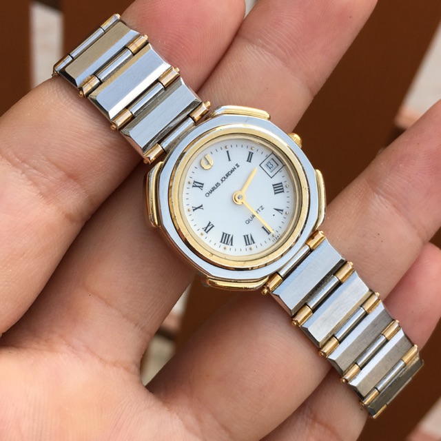 CHARLES JOURDAN ll GOLD/SILVER WHITE DIAL SWISS MADE LADY’S WATCH