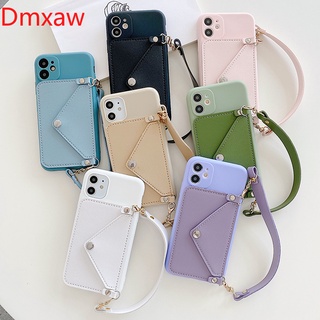 เคสโทรศัพท์มือถือหนัง พร้อมสายคล้อง และช่องใส่บัตร สําหรับ Xiaomi Mi Note 10 Pro Lite Poco X3 NFC Pro M3 C2 10T Pro