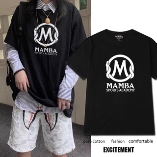 เสื้อยืดโอเวอร์ไซส์เสื้อยืดเครื่องแบบบาสเก็ตบอล พิมพ์ลาย Mamba College kobe Lakers สําหรับผู้ชาย หมายเลข 8 เสื้อยืดแขนสั