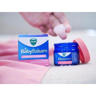 **หมดอายุ02/22 แท้100% ฉลากไทย เด็ก3เดือนใช้ได้** Vicks Baby Balsam 50g**