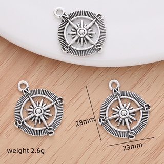 10 ชิ้น แฟชั่นวินเทจ โลหะผสม เข็มทิศ เสน่ห์ ห้อย สําหรับสร้อ…