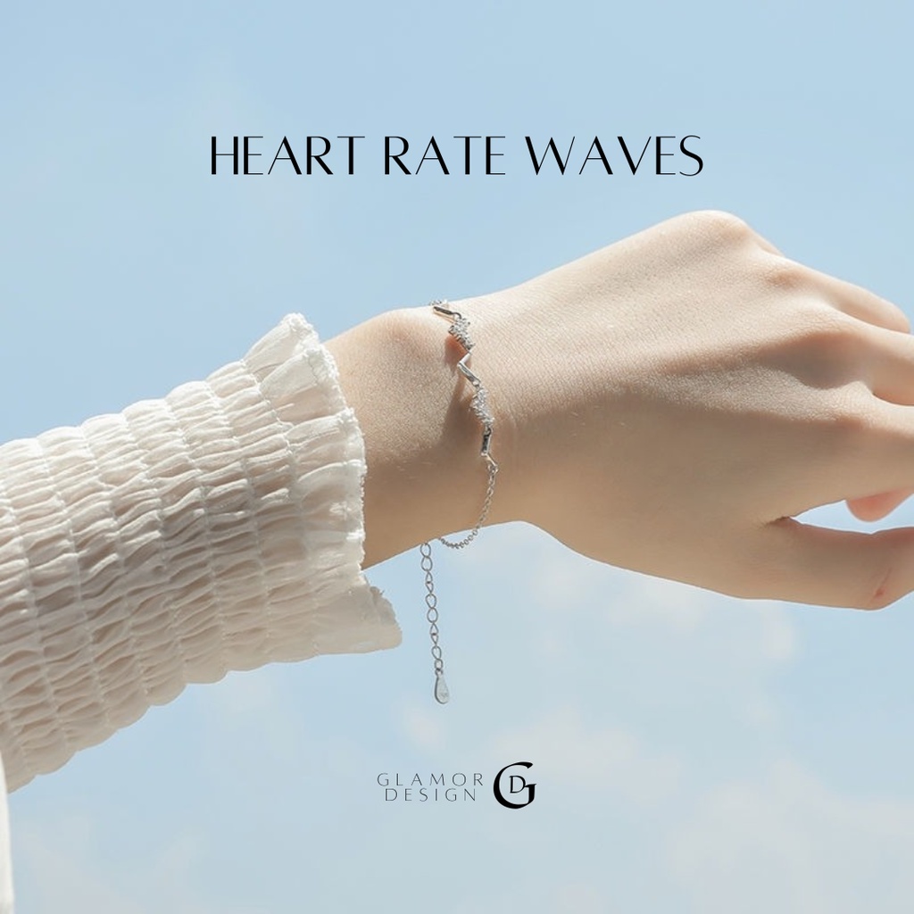 GLAMOR รักทำหัวใจเต้นรัว HEART RATE WAVES สร้อยข้อมือเงินแท้ สร้อยข้อมือแฟชั่น กําไลข้อมือผู้หญิง