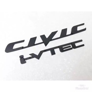 HONDA โลโก้ civic ivtec สีดำด้าน ชุด 2 ชิ้น สำหรับรุ่น FD