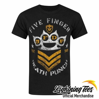 เสื้อยืดผ้าฝ้ายพิมพ์ลายคลาสสิก เสื้อยืด ลาย Five Finger Death Punch FFDP