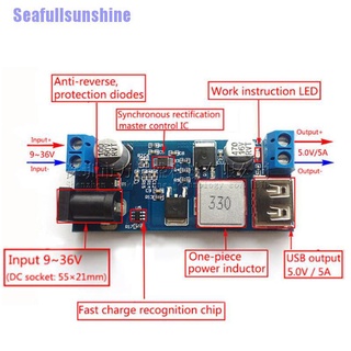 Seaf&gt; โมดูลแปลงพลังงาน Dc-Dc 24V 12V เป็น 5V 5A