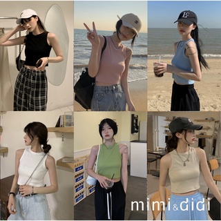 mimi&amp;didi​🌟​พร้อมส่ง​🌟​เสื้อกล้ามไหมพรม ผ้านิ่มสีพาสเทลใส่สบายมากน่ารัก (13509)