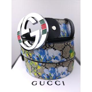 gucci blue flower belt