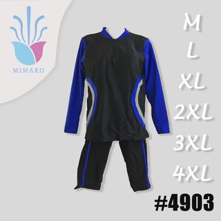 MIMAKO ชุดว่ายน้ำทูพีช เสื้อแขนยาว กางเกงขาสั้น ใส่ได้ทั้งผู้ชาย/ผู้หญิง (Adults) Code: 4903