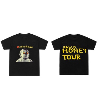 เสื้อยืดผู้ เสื้อยืด ผ้าฝ้าย 100% พิมพ์ลาย Radiohead Pablo Honey Tour ทรงหลวม สไตล์ฮิปฮอป คลาสสิก แฟชั่นสําหรับผู้ชาย S-