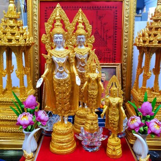 พระพุทธเจ้าปางเปิดโลก ขนาดหน้าตัก 5 นิ้วลงสีน้ำทอง