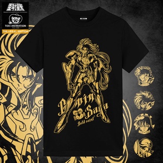 [COD]Saint Seiya Joint เสื้อยืด UTEE ของแท้ที่ได้รับอนุญาต Gold Zodiac Sagamu คู่แขนสั้นผ้าฝ้าย Tide ยี่ห้อS-5XL