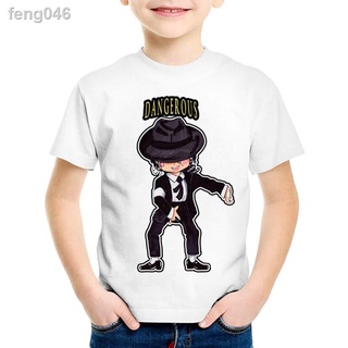 ☃☍Ren การ์ตูน Michael Jackson ตลก Rock N Roll ฤดูร้อนเสื้อผ้าผู้ชาย Tee แฟชั่นแขนสั้นผ้าฝ้าย 100% Personal Custom Made พ