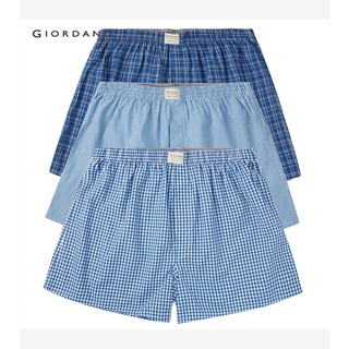 GIORDANO กางเกงบ๊อกเซอร์ ผ้าฝ้าย Mens Cotton boxers (3pcs/pack) 01179139