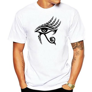 เสื้อยืดผ้าฝ้าย เสื้อยืด พิมพ์ลาย Horus Eye Feathers Ra Ancient Egypt Symb สไตล์โบราณ สําหรับผู้ชาย และผู้หญิง