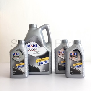 น้ำมันเครื่องสังเคราะห์แท้ Mobil Super 3000 5W-30 จำนวน 9 ลิตร