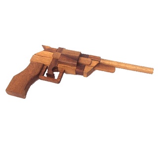 ของเล่นไม้ตัวต่อสามมิติรูปปืน The Gun Puzzle ของเล่นไม้โบราณ เกมไม้เสริมพัฒนาการ 3D jigsaw wooden puzzle educational toy