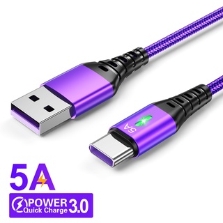 สายชาร์จโทรศัพท์มือถือ Type C 5A Micro USB Type-C ชาร์จเร็ว สําหรับ Samsung S10 Huawei P40