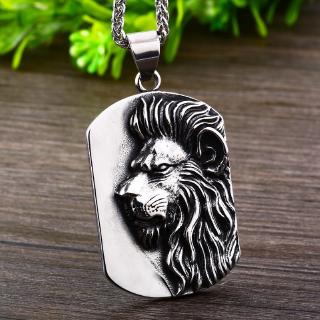 Vintage Mens Fashion Lion Head Pendant Necklace Punk Jewelry