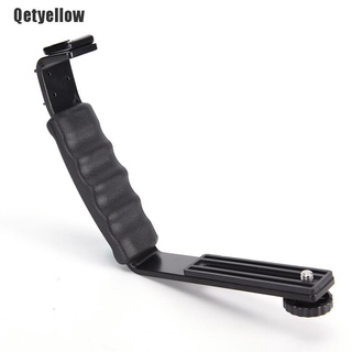 Qetyellow อุปกรณ์เมาท์ขาตั้งไฟแฟลช L พร้อม 2 Standard Side Hot Shoe Mount ใหม่สําหรับวางกล้องถ่ายรูป