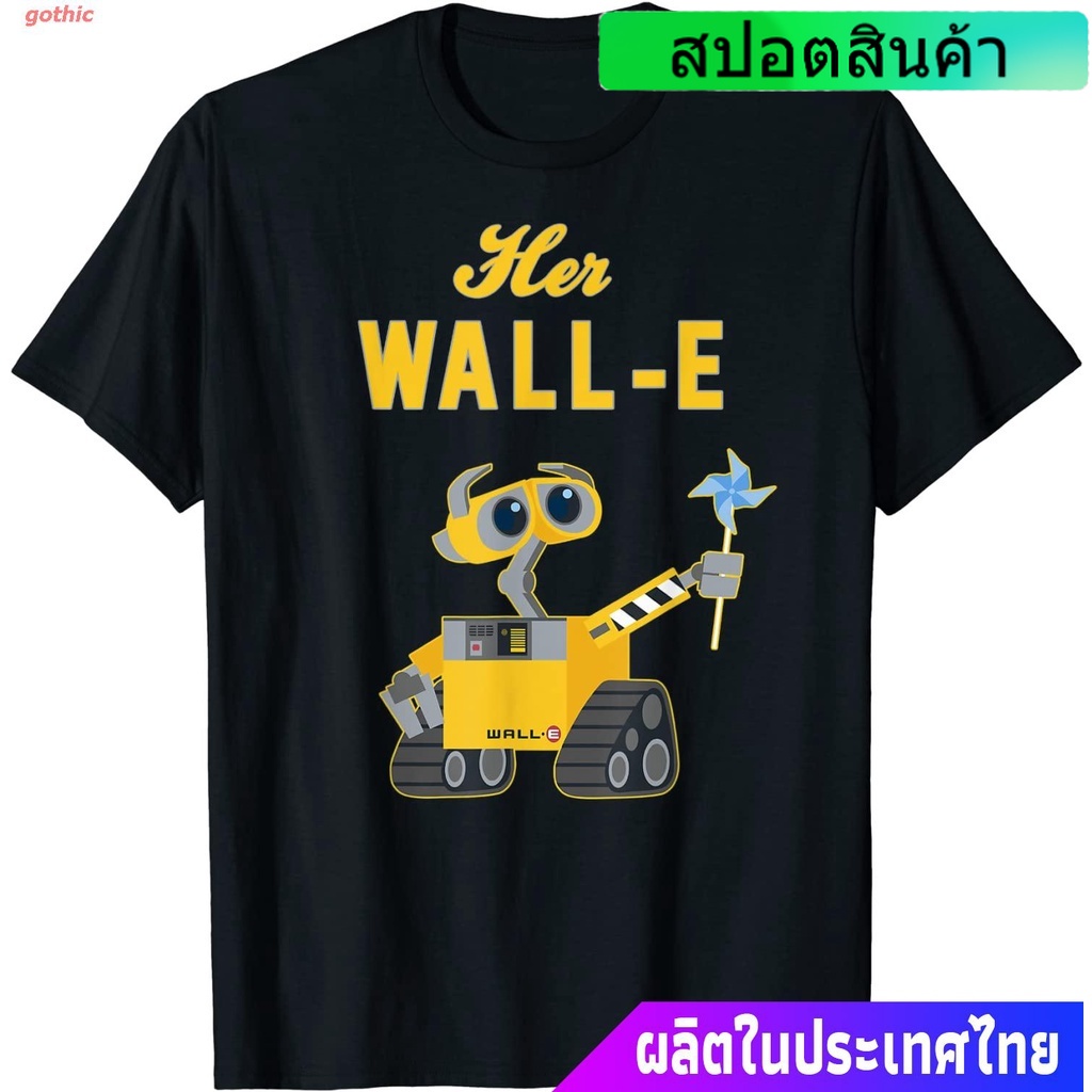 เสื้อยืดกีฬา Disney Pixar Wall-E Her Wall-E Couples T-Shirt Short sleeve T-shirts