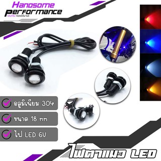 ไฟตาแมว led 18mm. ไฟตัดหมอก ไฟเลี้ยว ไฟหน้ารถจักรยานยนต์ 4 สี เป็นคู่ อะไหล่ แต่ง (( เก็บเงินปลายทางได้ )) 🌈