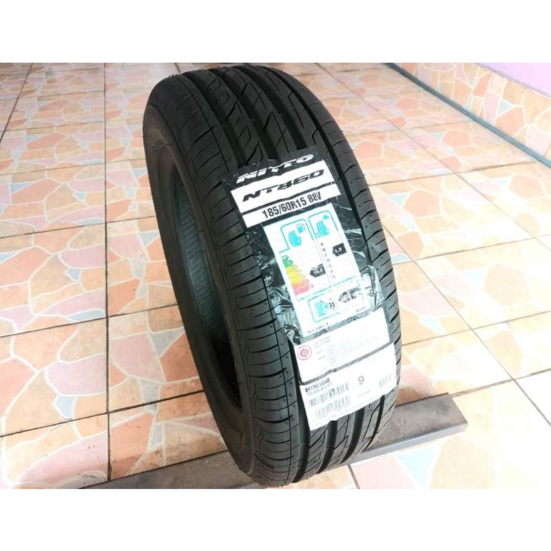เศษยาง 1 เส้น 185/60R15 ยางใหม่ค้างปี Nitto NT860 ผลิตปี 2020 พร้อมจุ๊บลมแปซิฟิค 1 ตัว จัดส่งฟรี มีบ