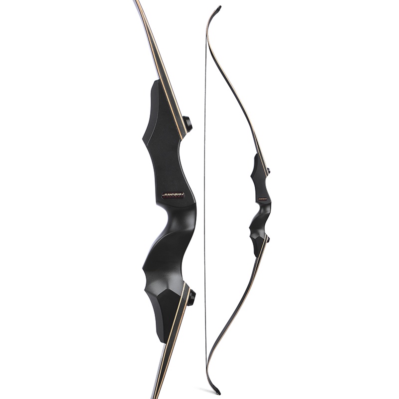 Junxing F171A 60 นิ้ว 25-65lbs Recurve Bow ขวามือเคลือบสีดำกีฬากลางแจ้งการล่าสัตว์ธนูอุปกรณ์เสริม
