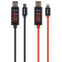 Dpower สายชาร์ท USB มีไฟ LED