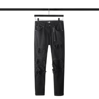 Amiri Jeans2019 ยุโรปและอเมริกาแบรนด์ถนนน้ำ AMIRI ชายสีดำพับฉีกกางเกง