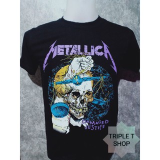 เสื้อยืดคอกลม สกรีนลาย METALLICA (รหัส 104)