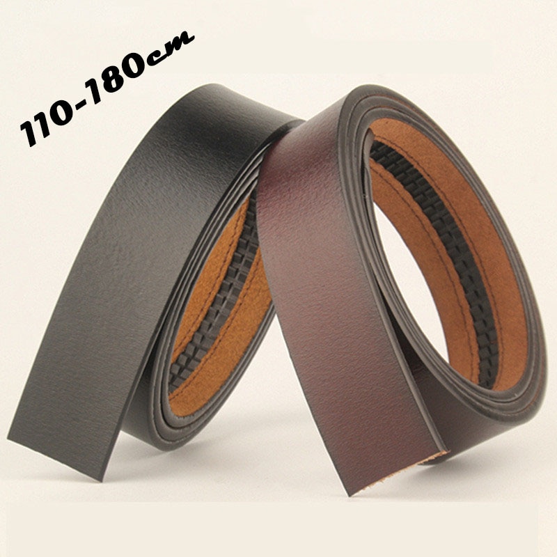 110 130 140 150 160 170 180 ซม.เข็มขัดไม่มีหัวเข็มขัดผู้ชาย Plus ขนาดเข็มขัด Cowhide หนังหัวเข็มขัดอัตโนมัติเข็มขัด 3.5 ซม.กว้าง