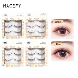 E083 MAANGE ขนตาปลอม แบบ 3D ขนมิงค์ แบบธรรมชาติ 3 คู่