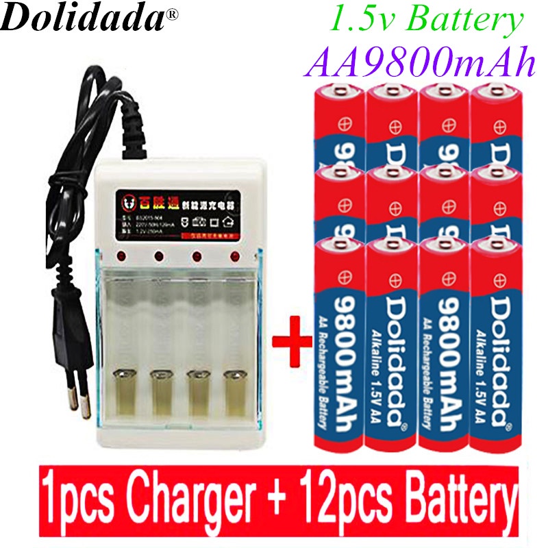  new brand aa rechargeable battery 9800mah 1 5v new alkaline 
