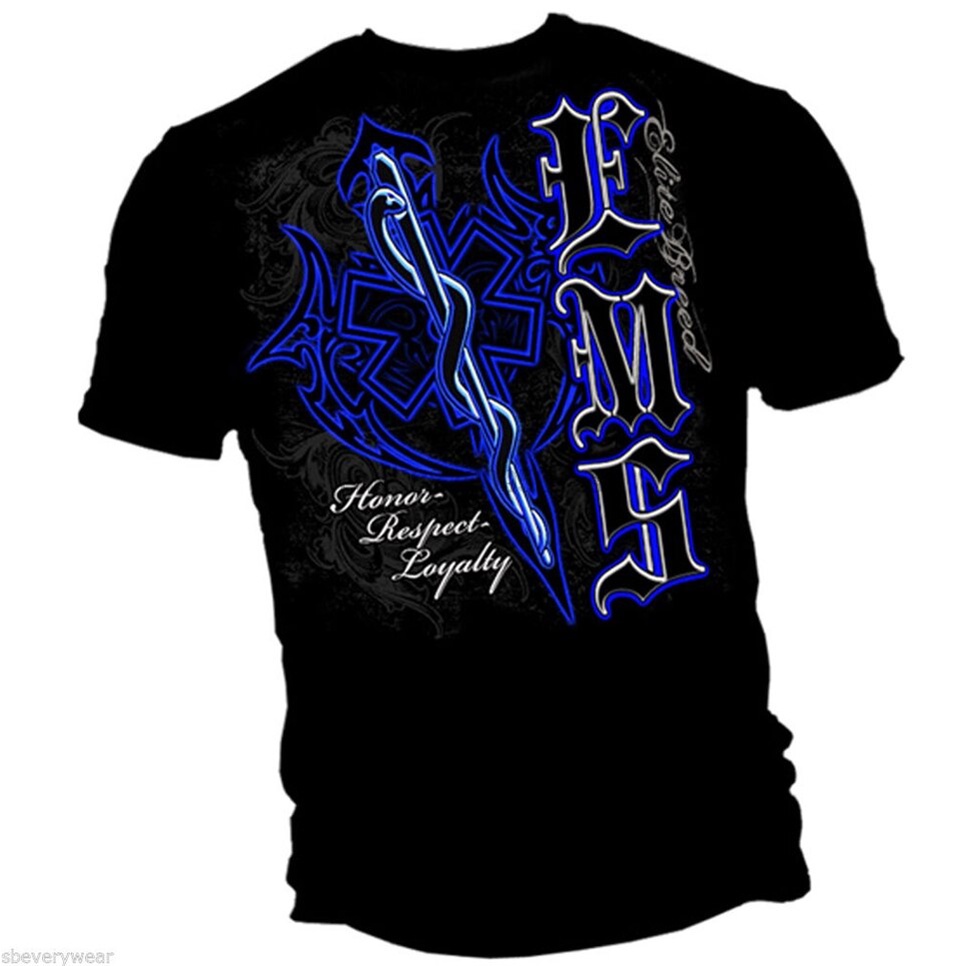 คอลูกเรือเสื้อยืด พิมพ์ลายดาบ Ems Emt Emergency Medical Service Emt Paramedic Duty Sword S3Xl สําหรั