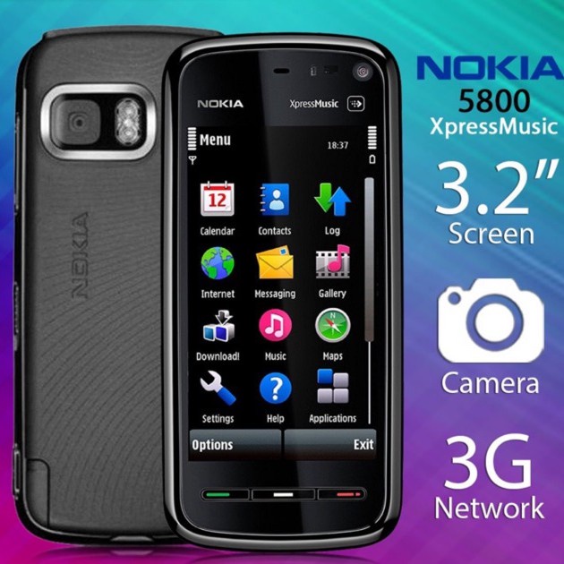 โทรศัพท์มือถือโนเกียปุ่มกด NOKIA 5800  (สีดำ)   จอ 3.2นิ้ว 3G/4G รุ่นใหม่  2020