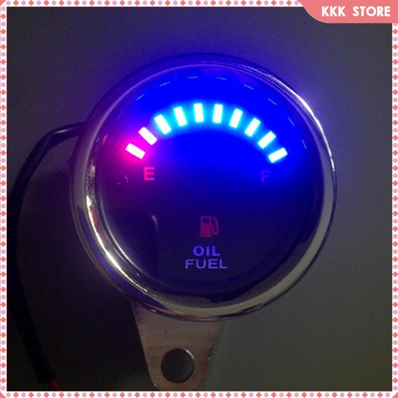 เกจวัดน้ํามันเชื้อเพลิงดิจิทัล Dc12V Led 2.56 นิ้ว 65 มม. สีแดง สีฟ้า สําหรับรถมอเตอร์ไซด์
