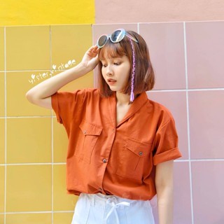 เสื้อเชิ้ตคอปกแขนสั้น กระเป๋าคู่ เสื้อครอปกะลาสี ดีเทลดีมากก สวยแปลกตา ไม่ซ้ำใคร สีเยอะมาก