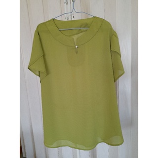 เสื้อ ชีฟอง สีเขียว มือสอง