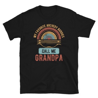 T-shirt  เสื้อยืด พิมพ์ลาย My Favorite Archery Buddies Call me Grandpa สําหรับผู้ชายS-5XL