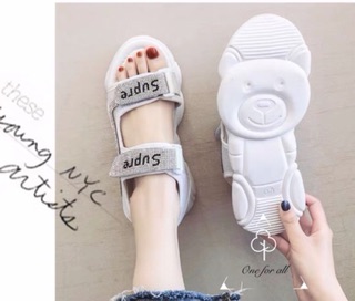 🌼รองเท้ารัดส้น รองเท้าแตะลำลองสำหรับสต ก้นหมี รองเท้าแตะแฟชั่น  สะดวกสบาย (มี2สี) size36-40